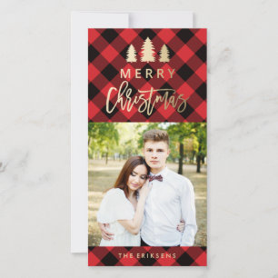 Cartes Pour Fêtes Annuelles Cosy Plaid   Red Holiday