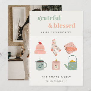 Cartes Pour Fêtes Annuelles Cosy Scandi Automne Photo Essentiel Thanksgiving