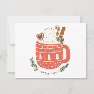 Cartes Pour Fêtes Annuelles Cosy Up chocolat chaud Noël