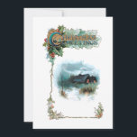 Cartes Pour Fêtes Annuelles Cosy Winter Cottage et Ornate Noël Salutations<br><div class="desc">Chaleureux et douillet chalet en hiver avec la neige sur le sol et orné,  élégant or et vert Noël Salutations entouré de lierre. Le dossier contient des graphiques complémentaires et des champs de texte modifiables.</div>