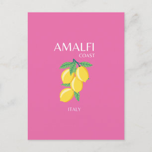 Cartes Pour Fêtes Annuelles Côte amalfitaine, Italie, Art Voyage, Rose, Preppy