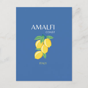 Cartes Pour Fêtes Annuelles Côte d'Amalfi, Italie, Art Voyage, Rétro, Bleu