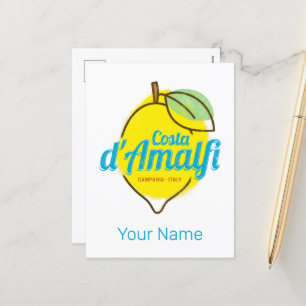 Cartes Pour Fêtes Annuelles Côte d'Amalfi Lemon Italie Vintage Costa d'Amalfi