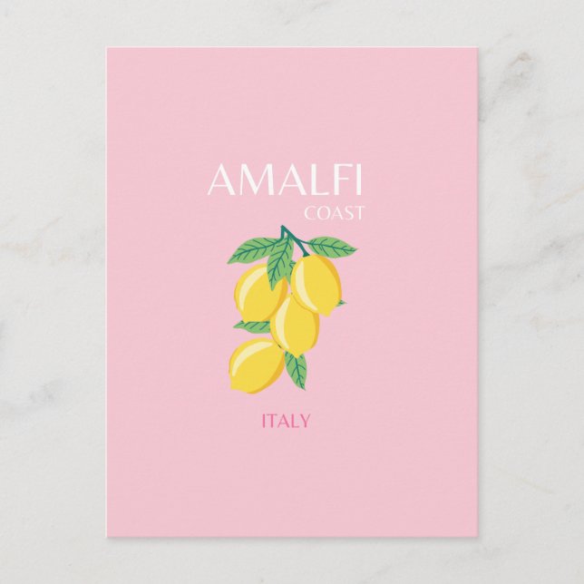 Cartes Pour Fêtes Annuelles Côte d'Amalfi, Salle Préppy, Rose (Devant)