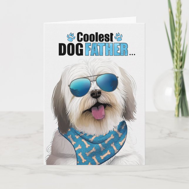 Cartes Pour Fêtes Annuelles Coton de Tulear Chien Coolest Papa Fête des pères (Devant)