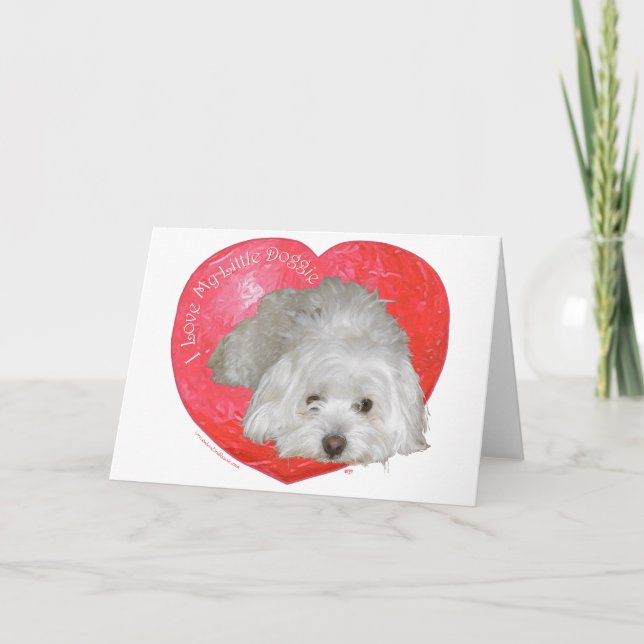 Cartes Pour Fêtes Annuelles Coton de Tulear Saint-Valentin (Devant)