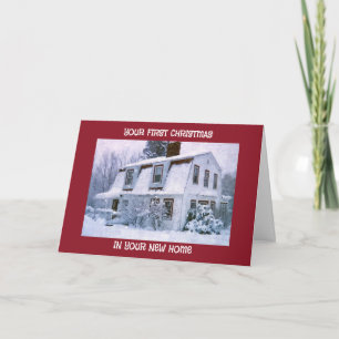 CARTES POUR FÊTES ANNUELLES COTTAGE D'HIVER PREMIER NOËL DANS VOTRE NOUVELLE M