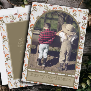 Cartes Pour Fêtes Annuelles Cottagecore Champignons Botanique Photo Noël