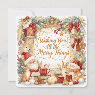 Cartes Pour Fêtes Annuelles Cottagecore Fox Custom Photo Christmas Card