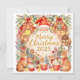Cartes Pour Fêtes Annuelles Cottagecore Fox Custom Photo Christmas Card