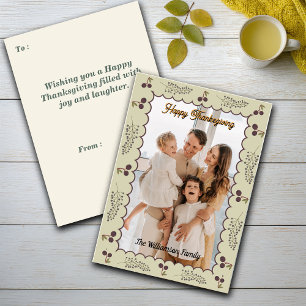 Cartes Pour Fêtes Annuelles Cottagecore Vibes rustiques Thanksgiving Personnal