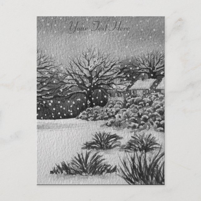 Cartes Pour Fêtes Annuelles Cottages ruraux de Noël (Devant)