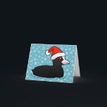 Cartes Pour Fêtes Annuelles Cotte d'Eurasie père Noël<br><div class="desc">Notre mignonne bande dessinée Birdorable Eurasian Coot est prêt à nager en saison de vacances! Coot porte un joli casquette blanc et rouge moelleux du Père Noël pour la saison. Fêtez les vacances avec ce design original et chéri ! Vous pouvez customiser ce cadeau. Déplacez le pied autour, changez la...</div>