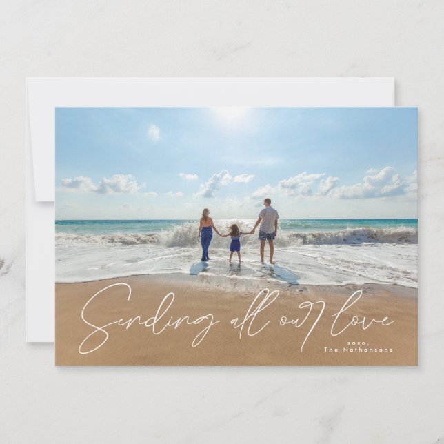 Cartes Pour Fêtes Annuelles Couche blanche Lettrée Envoyer Love Photo Valentin (Devant)