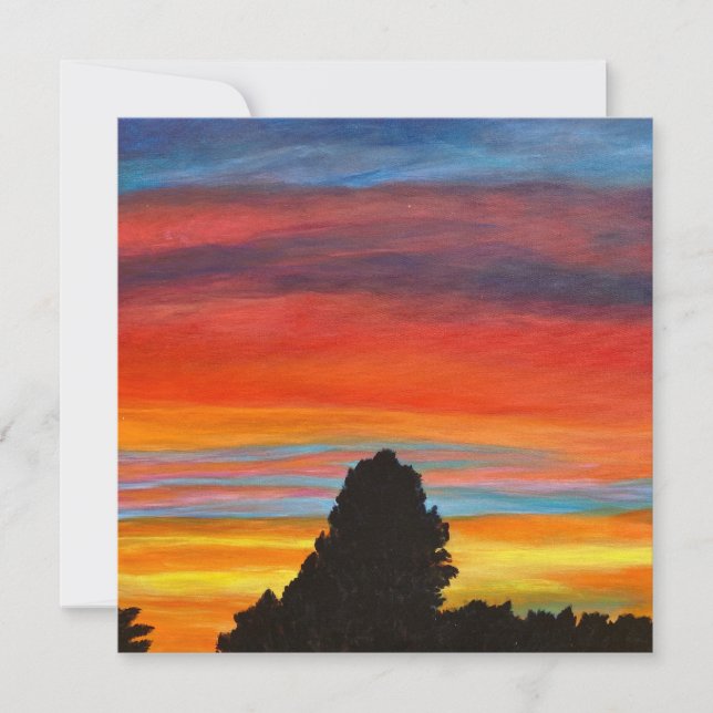Cartes Pour Fêtes Annuelles coucher de soleil (Devant)