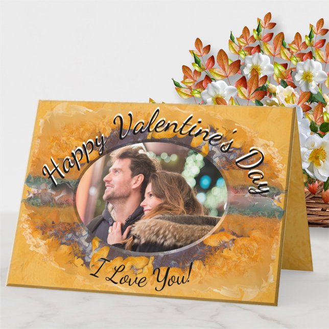 Cartes Pour Fêtes Annuelles Coucher de soleil Abstrait Heureuse Sainte-Valenti (Créateur téléchargé)