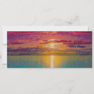 Cartes Pour Fêtes Annuelles Coucher de soleil coloré
