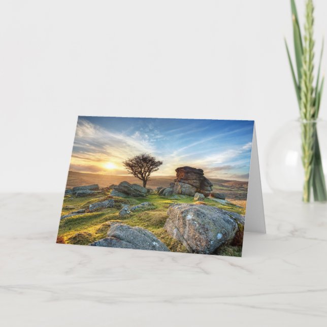 Cartes Pour Fêtes Annuelles Coucher de soleil dartmoor (Devant)