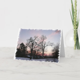Cartes Pour Fêtes Annuelles Coucher de soleil d'hiver