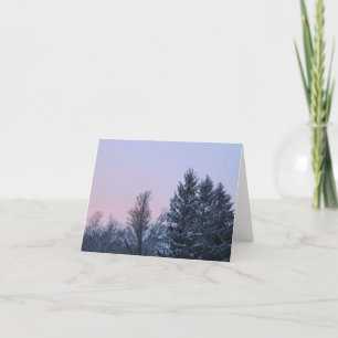 Cartes Pour Fêtes Annuelles Coucher de soleil enneigé à la campagne