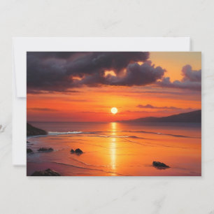 Cartes Pour Fêtes Annuelles Coucher de soleil Lever de soleil Océan de rêve Va