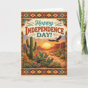 Cartes Pour Fêtes Annuelles Coucher de soleil sud-ouest pour la fête de l'Indé