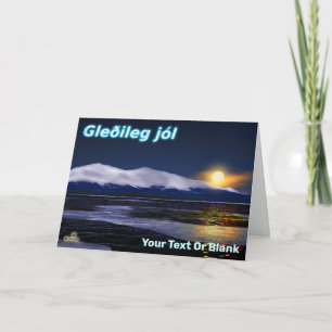 Cartes Pour Fêtes Annuelles Coucher de soleil sur la glace - joyeux+noel,allem