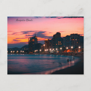 Cartes Pour Fêtes Annuelles Coucher de soleil sur la plage d'Acapulco