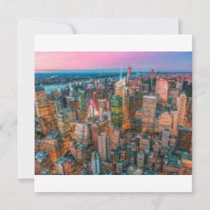 Cartes Pour Fêtes Annuelles Coucher de soleil sur la skyline de New York   Cré