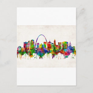 Cartes Pour Fêtes Annuelles Coucher de soleil sur la ville de St. Louis Missou