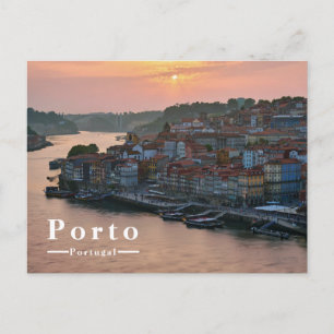Cartes Pour Fêtes Annuelles Coucher de soleil sur les rives de Porto au Portug