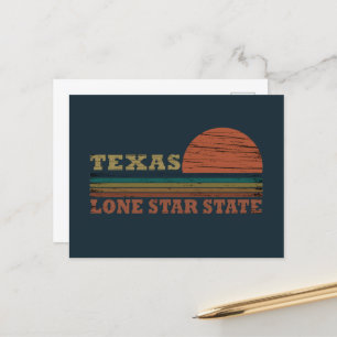 Cartes Pour Fêtes Annuelles Coucher de soleil vintage au Texas