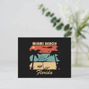 Cartes Pour Fêtes Annuelles Coucher de soleil vintage Miami Beach Floride