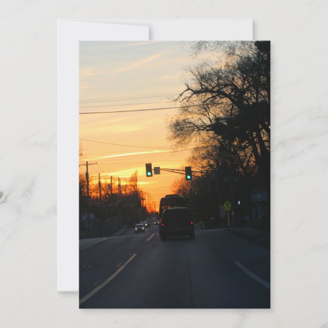 Cartes Pour Fêtes Annuelles Coucher du soleil (Devant)