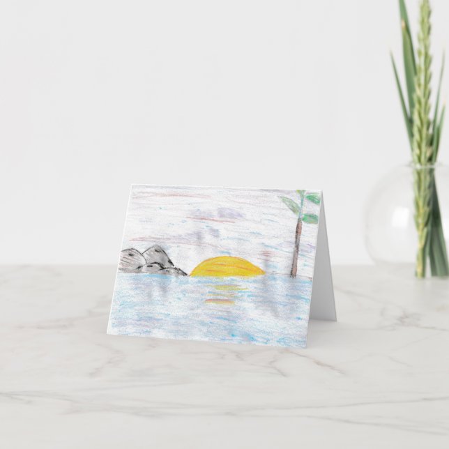Cartes Pour Fêtes Annuelles Coucher du soleil (Devant)