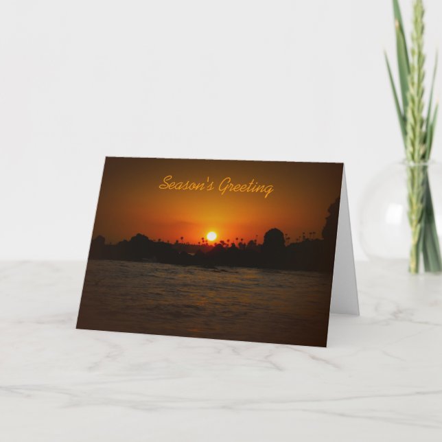 Cartes Pour Fêtes Annuelles Coucher du soleil Carte-Calmant de salutation de (Devant)