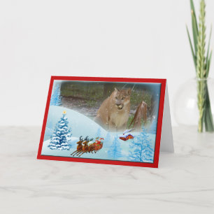 Cartes Pour Fêtes Annuelles Cougar Christmas Greeting Card