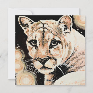 Cartes Pour Fêtes Annuelles Cougar Mountain Lion Art