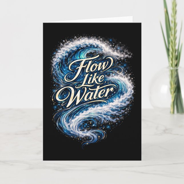 Cartes Pour Fêtes Annuelles Couler comme l'eau (Devant)