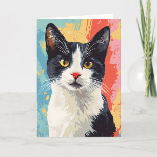 Cartes Pour Fêtes Annuelles Couleur de chat Animal Abstrait