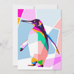 Cartes Pour Fêtes Annuelles Couleur de pingouin géométrique Cadeau d'art