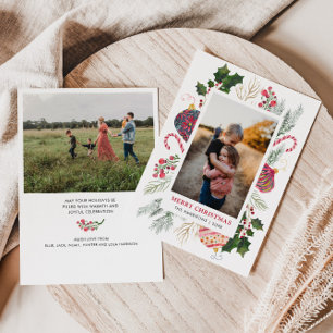 Cartes Pour Fêtes Annuelles Couleur d'eau douce Cadres photo de Noël