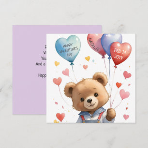 Cartes Pour Fêtes Annuelles Couleur d'eau douce personnalisée Jour des Valenti