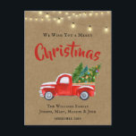Cartes Pour Fêtes Annuelles COULEUR D'EAU vintage DE CAMION ROUGE NOËL RUSTIQU<br><div class="desc">Souhaitez à vos amis, à votre famille ou à vos clients un Joyeux Noël avec cette carte Vintage Red Truck - Farmhouse Style Christmas. La carte dit : "Nous vous souhaitons un joyeux Noël !" Vintage Red Pick Up Truck La carte de Noël est vintage avec une touche de rustique....</div>