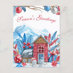 Cartes Pour Fêtes Annuelles Couleur d'hiver Noël Paysage