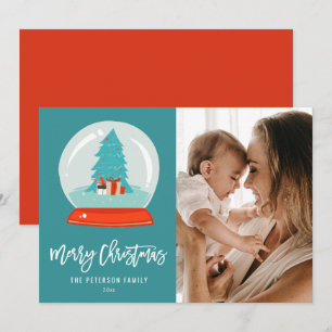 Cartes Pour Fêtes Annuelles Couleur du monde moderne de neige du milieu du siè