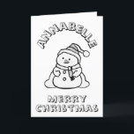 Cartes Pour Fêtes Annuelles Couleur Moi Dans Snowman Noir, Blanc Activité Enfa<br><div class="desc">Cette carte de noël amusante comporte un bonhomme de neige mignon et le nom de votre enfant à colorier. À l'intérieur d'une activité pour vos enfants à compléter, combien de bonhommes de neige peuvent-ils compter. Un petit travail pour les parents et les enseignants car je ne les ai pas comptés...</div>
