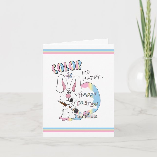 Cartes Pour Fêtes Annuelles Couleur moi Joyeux lapin de Pâques (Devant)