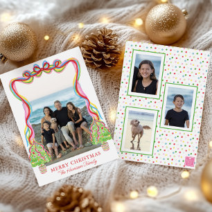 Cartes Pour Fêtes Annuelles Couleurs aquarelles Confettis Arbres de Noël Photo