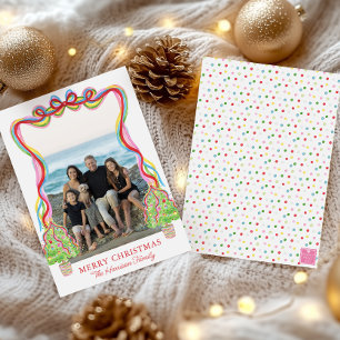 Cartes Pour Fêtes Annuelles Couleurs aquarelles Confettis Arbres de Noël Photo